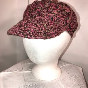 Crush Pink Knit Newsboy Cap
